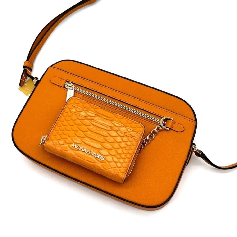 Michael Kors Large EW Crossbody Bag & Medium ZA Card Case Wallet Cider - Picture 13 of 13